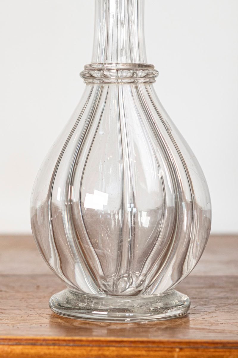 Elegant 19th-Century French Crystal Decanter with Sculptural Stopper - JAA