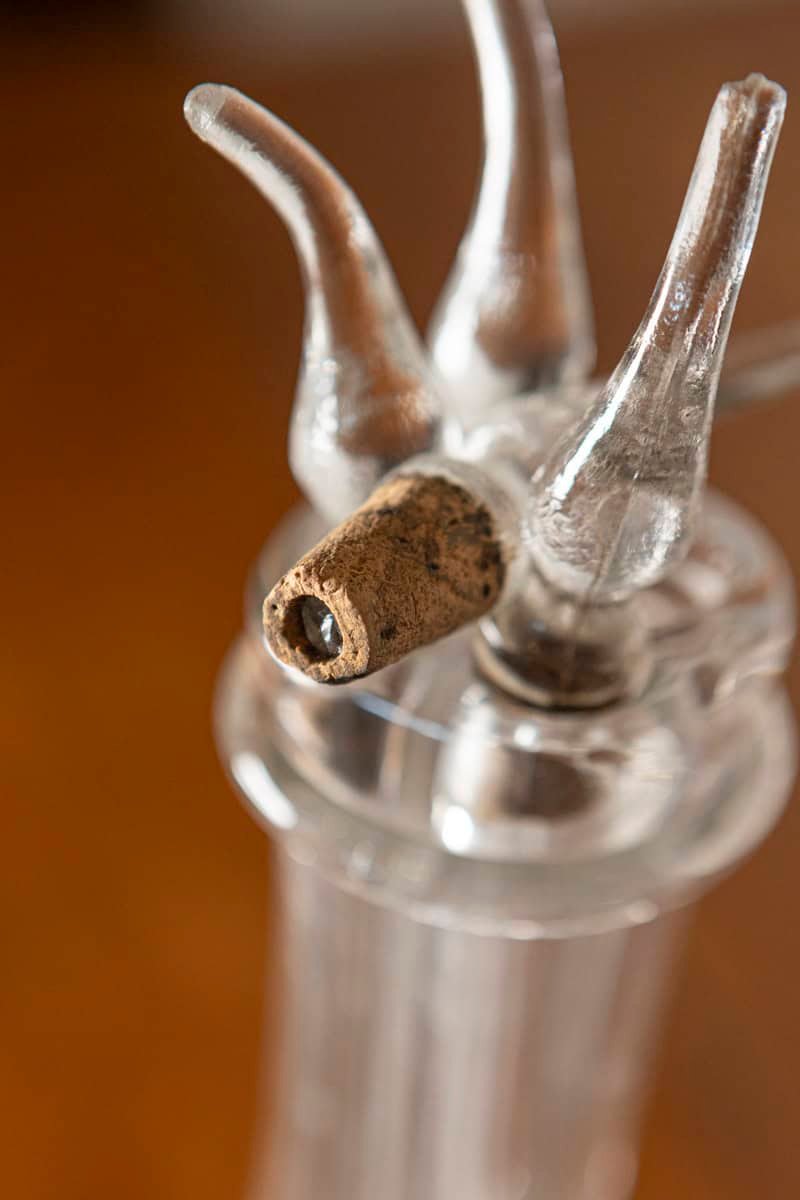 Elegant 19th-Century French Crystal Decanter with Sculptural Stopper - JAA