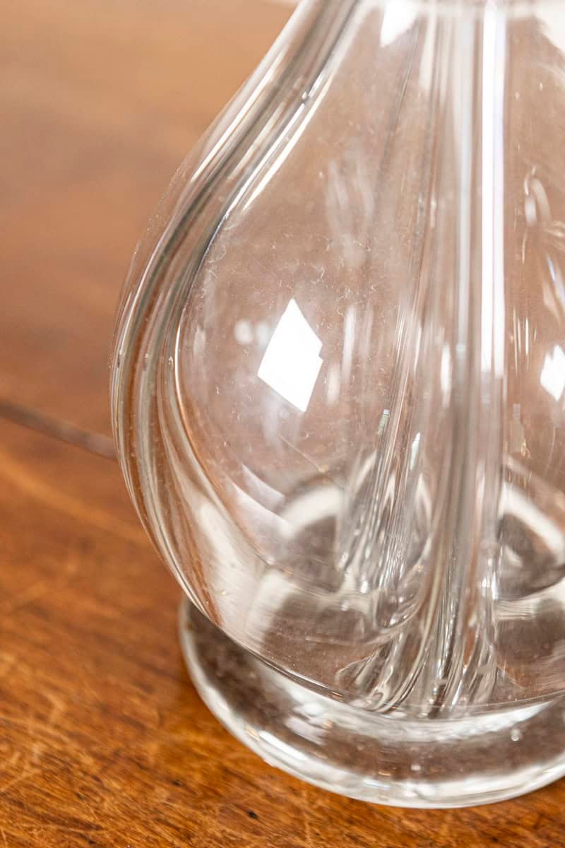 Elegant 19th-Century French Crystal Decanter with Sculptural Stopper - JAA