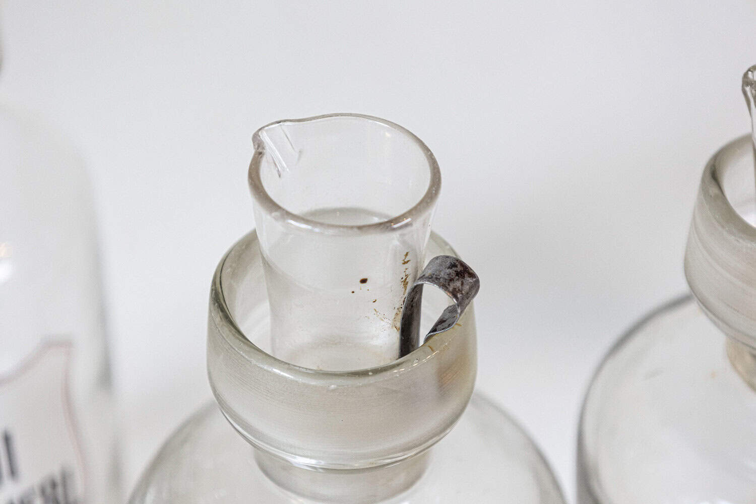 4 Vintage Italian Glass Pharmacy Jars with Labels, Sold Each - JAA