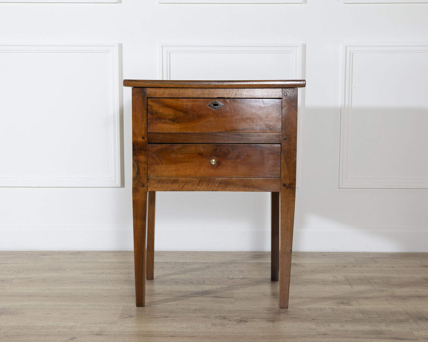 19th Century Small Louis XVI–Style Walnut Chest with Two Drawers - JAA