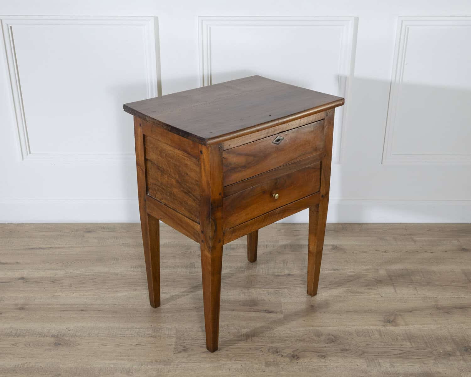 19th Century Small Louis XVI–Style Walnut Chest with Two Drawers - JAA