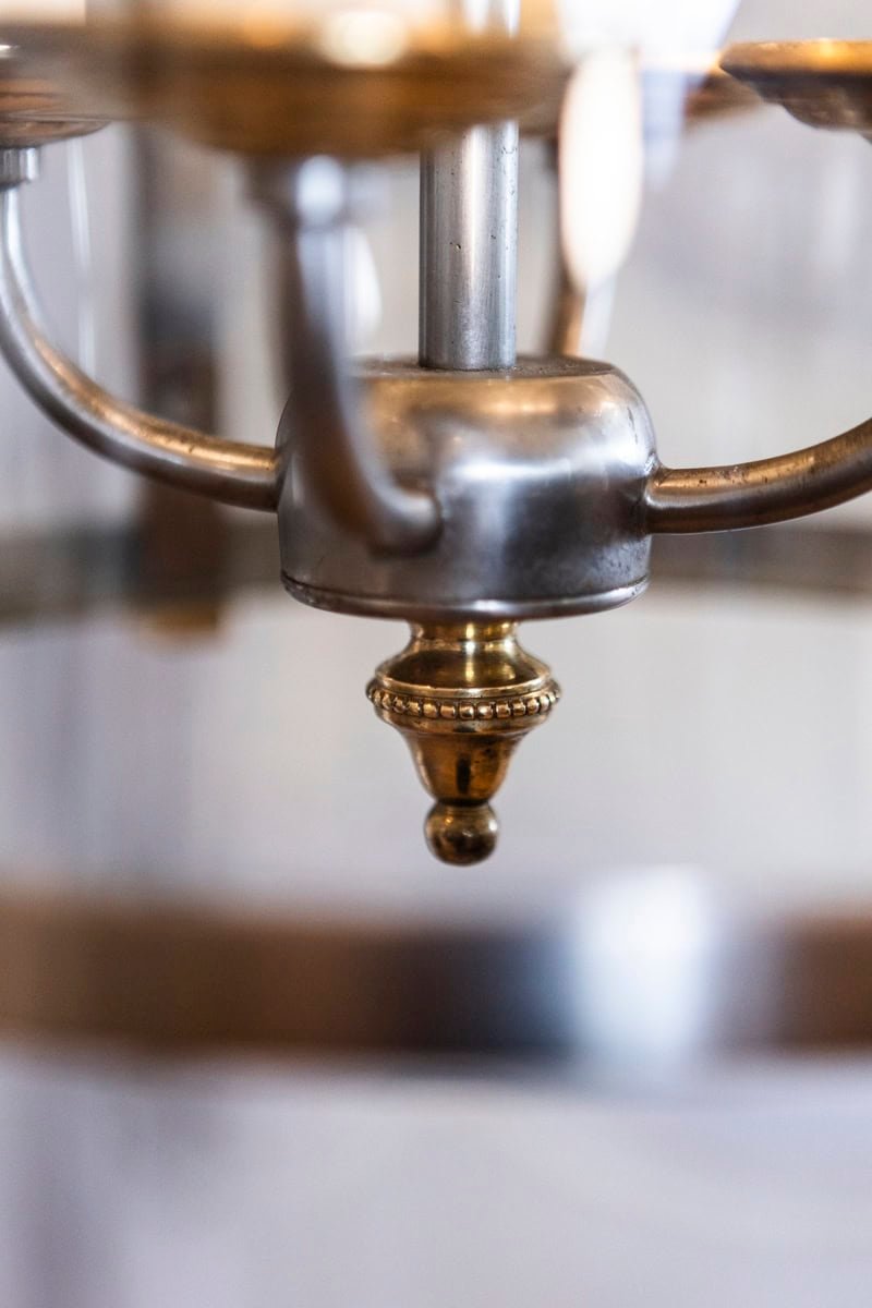 Sophisticated 20th Century French Brass and Nickel Lantern - JAA