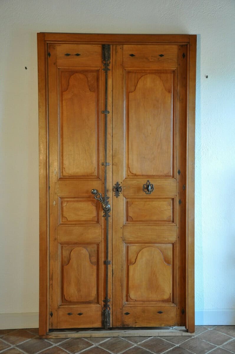 Antique Double-leaf Communicating Door In Double-sided Walnut, 19th Century - JAA