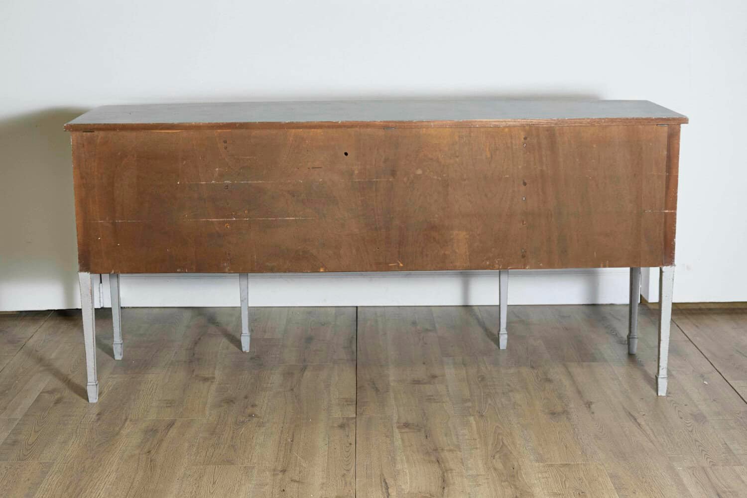 Neoclassical Style Painted Bow Front Sideboard with Two Doors and Five Drawers - JAA