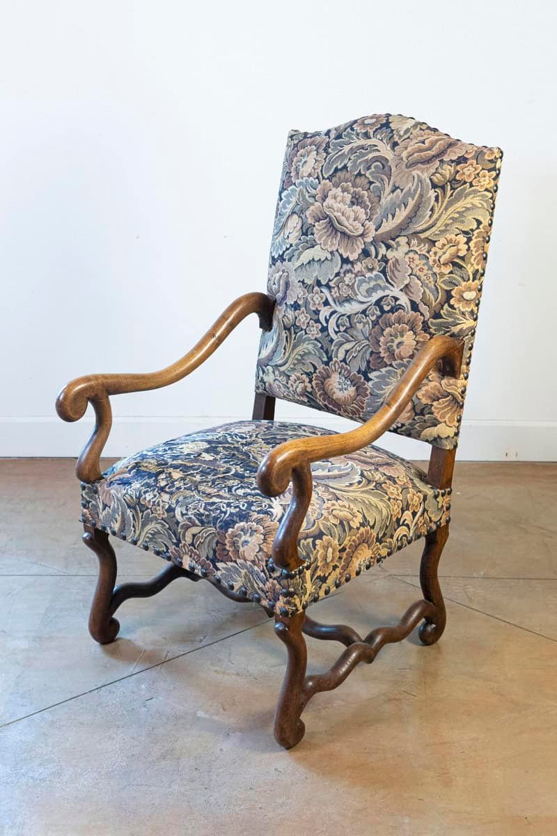 Pair of French Louis XIII Style 19th Century Os de Mouton Wooden Fauteuils - JAA