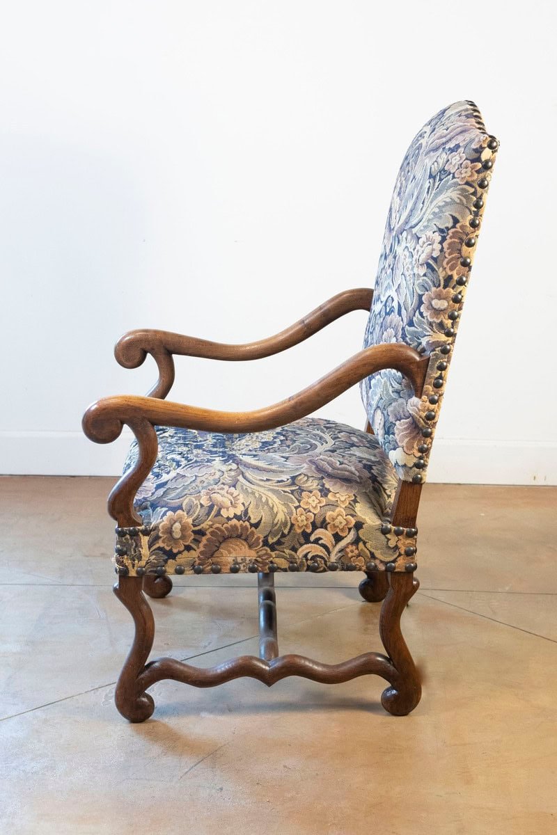 Pair of French Louis XIII Style 19th Century Os de Mouton Wooden Fauteuils - JAA