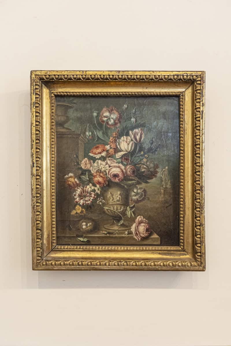 40% OFF at Checkout. French Framed Still-Life Oil Painting Depicting a Bouquet of Flowers, circa 1850 - JAA