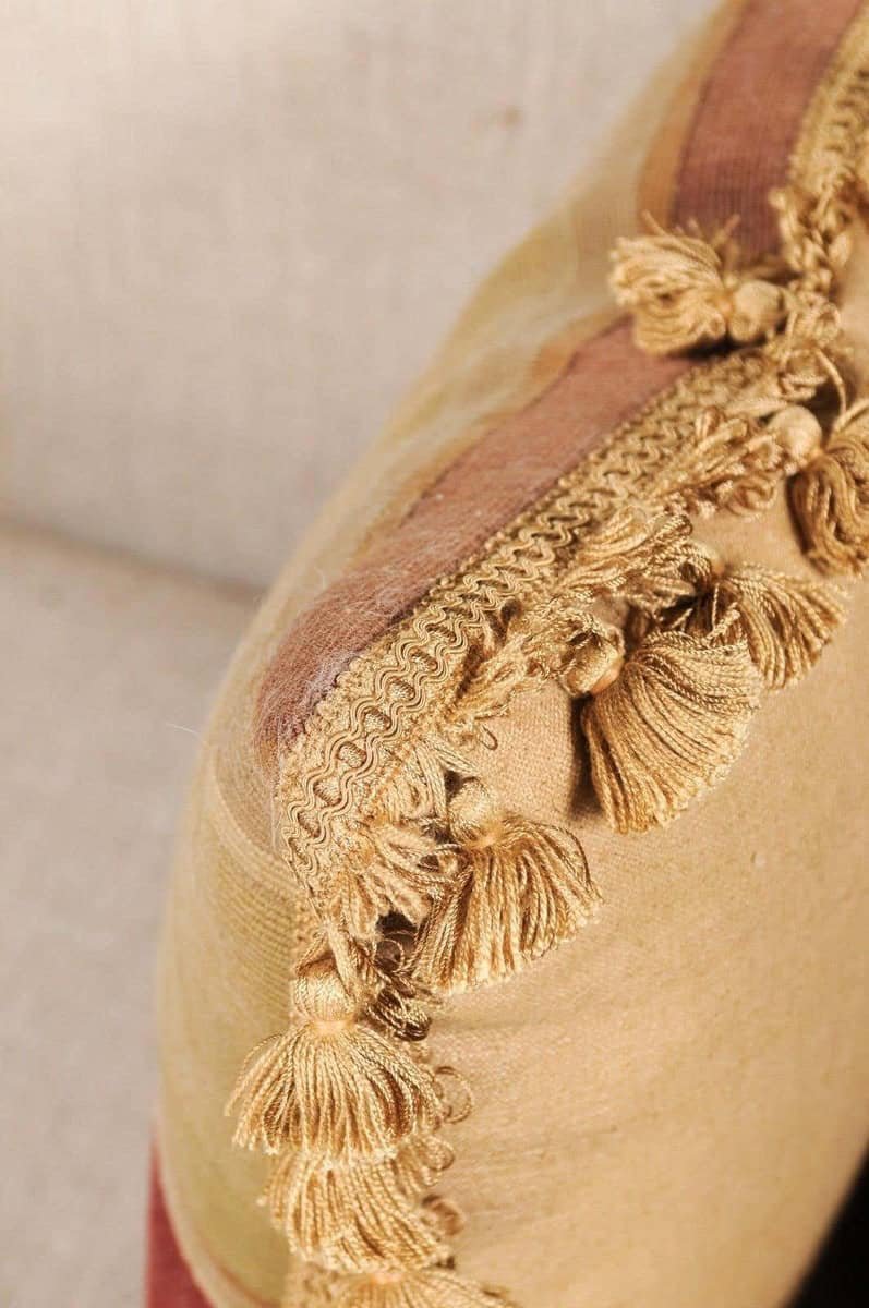 French 19th Century Aubusson Tapestry Pillow with Rose, Foliage and Tassels - JAA