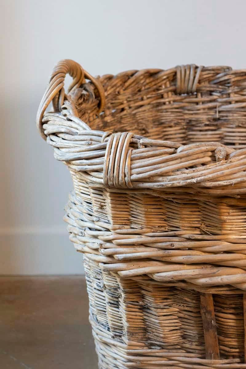 Early 20th Century French Wicker Grape Harvesting Basket - JAA