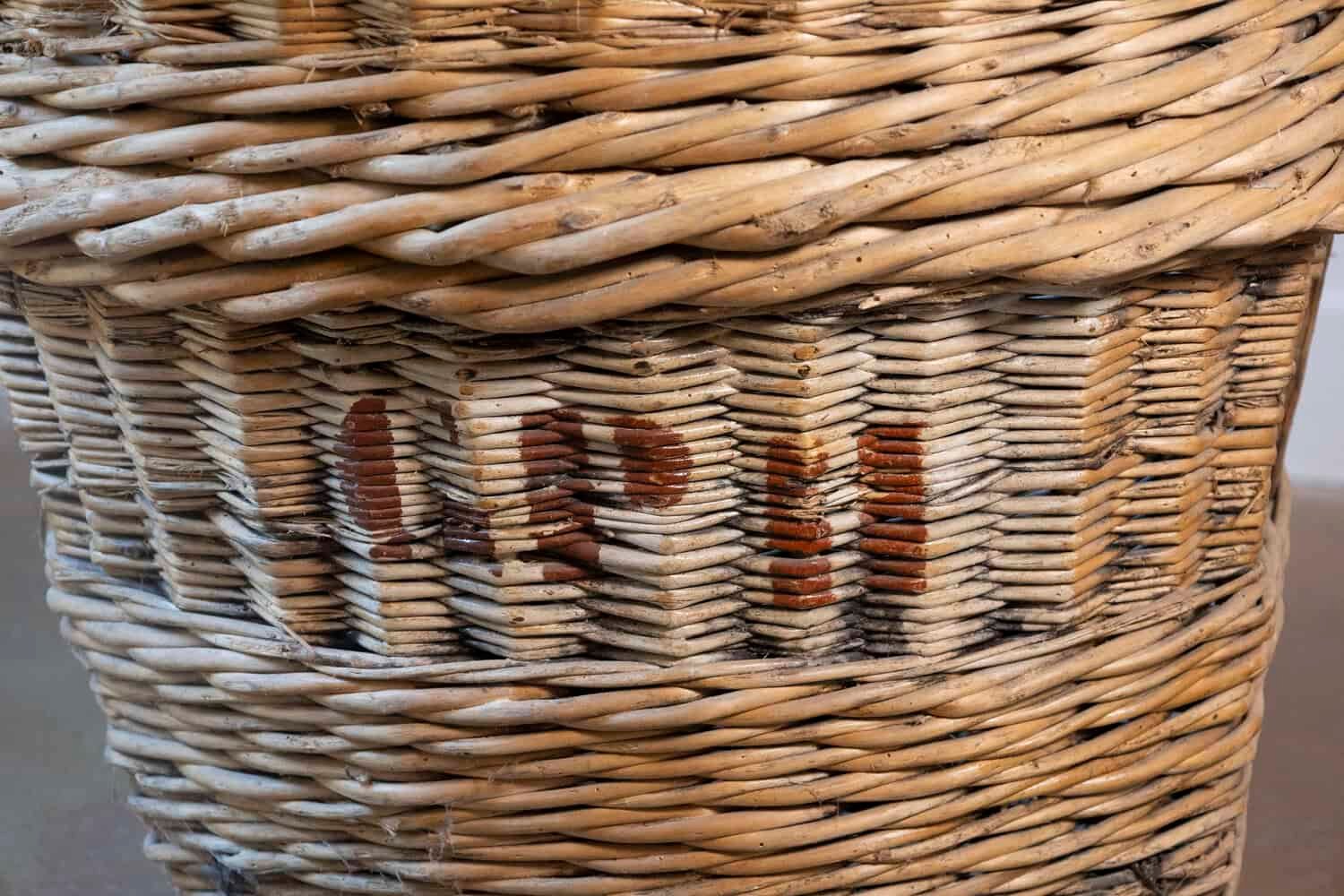 Early 20th Century French Wicker Grape Harvesting Basket - JAA