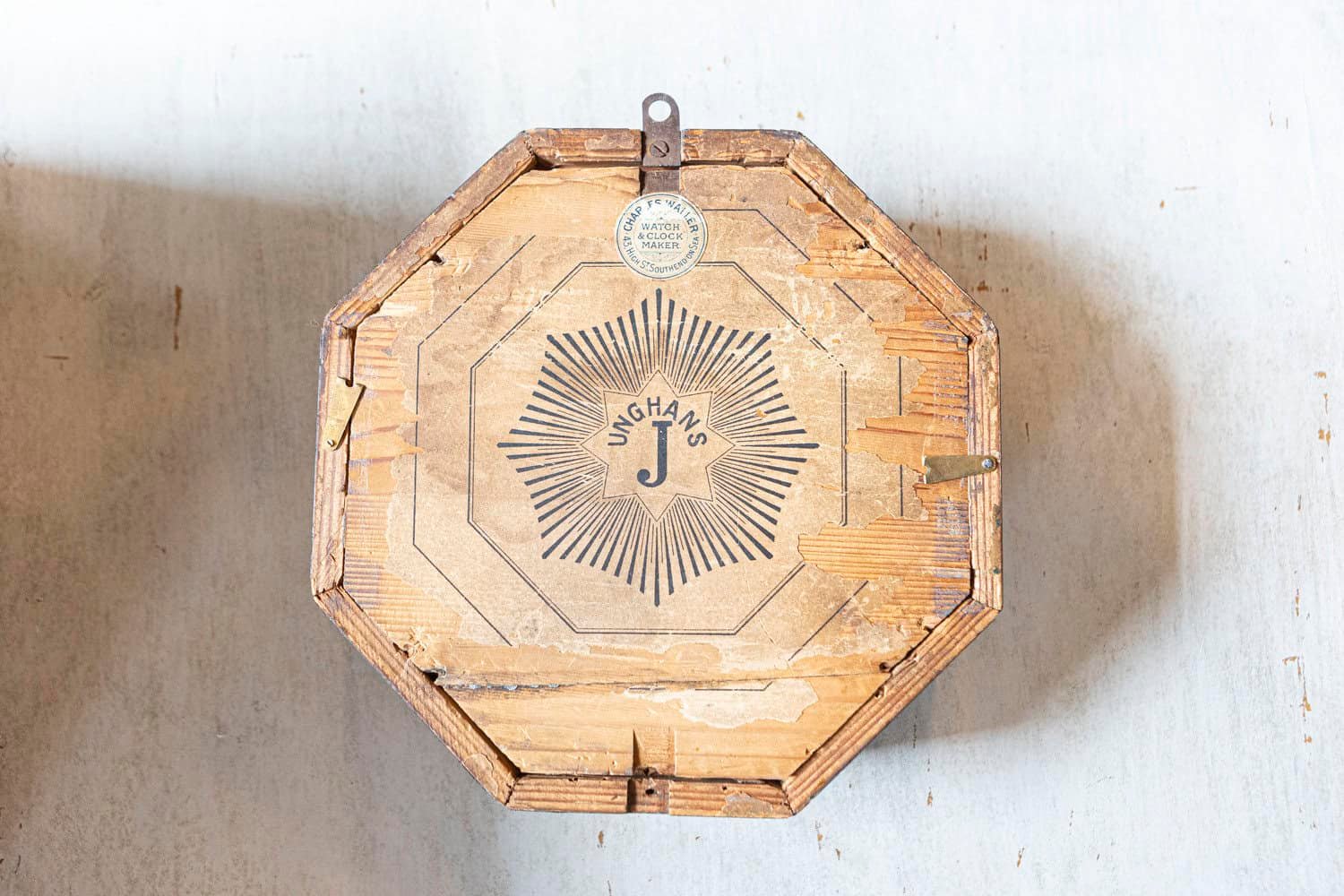 Art Deco Period Walnut Octagonal Shaped Wall Clock by Junghans circa 1920 - JAA