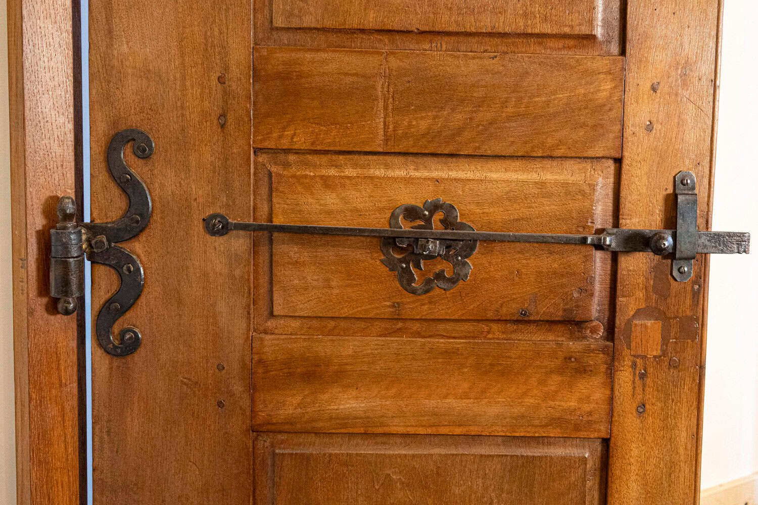 French Louis XV Period 1750s Walnut Communication Doors with Iron Hardware - JAA