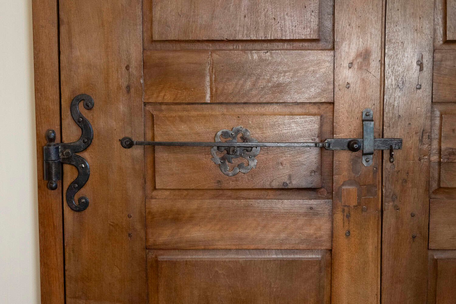 French Louis XV Period 1750s Walnut Communication Doors with Iron Hardware - JAA