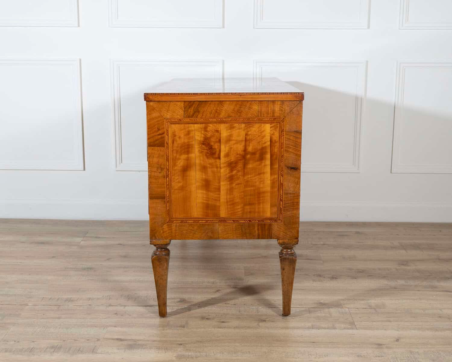 19th Century Neoclassical Inlaid Walnut and Cherry Italian Commode - JAA