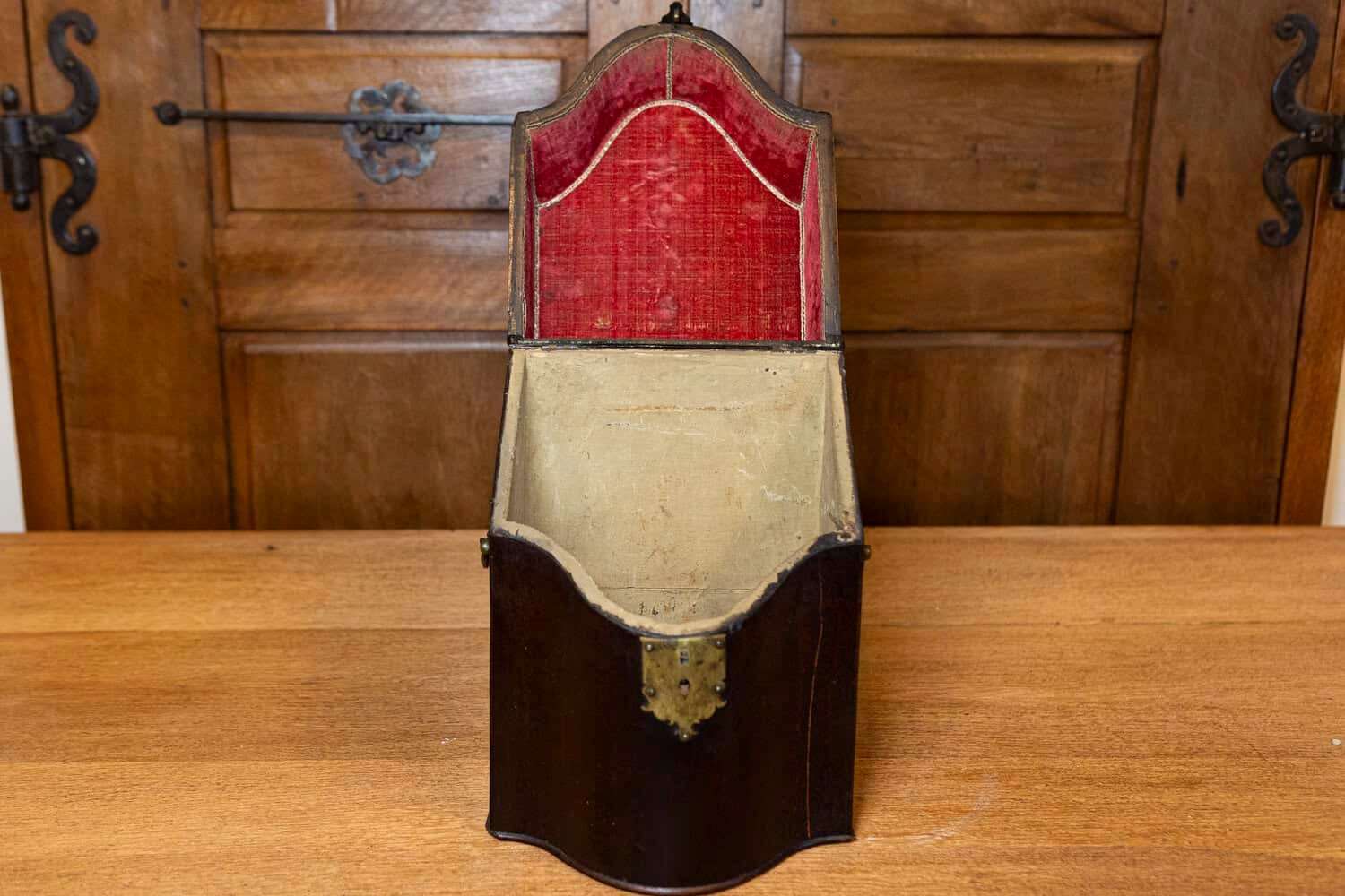 English George III Period Early 18th Century Walnut Box with Brass Hardware - JAA