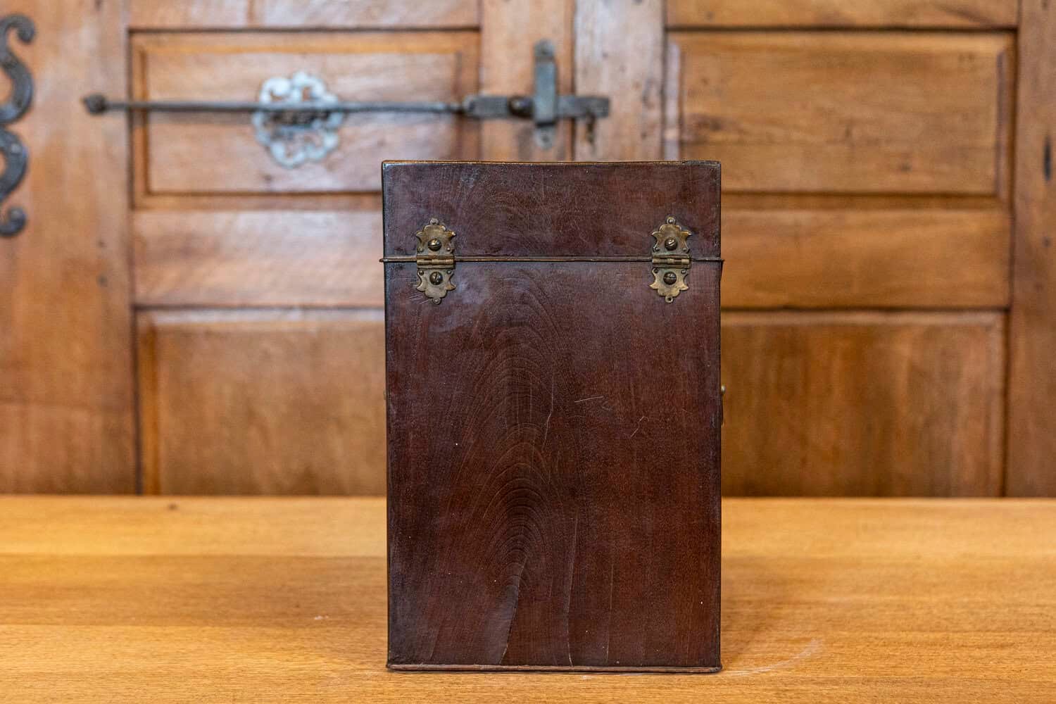 English George III Period Early 18th Century Walnut Box with Brass Hardware - JAA