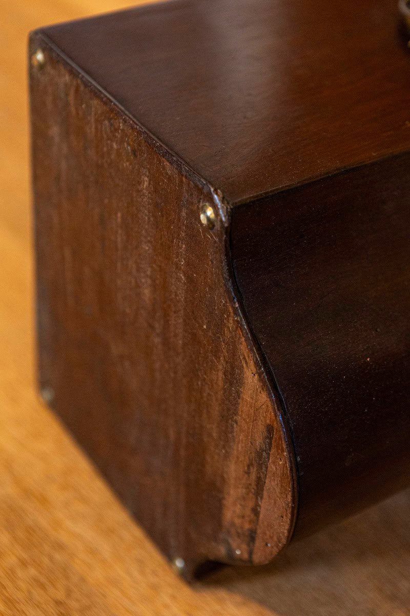 English George III Period Early 18th Century Walnut Box with Brass Hardware - JAA