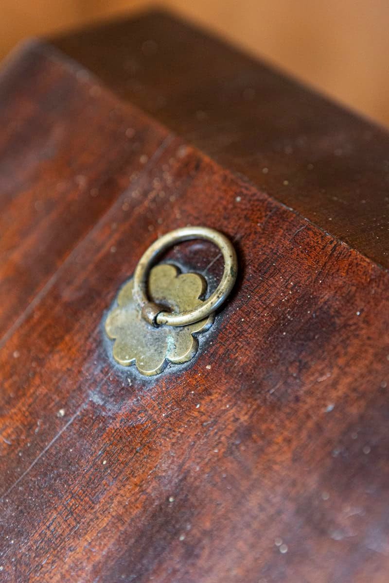 English George III Period Early 18th Century Walnut Box with Brass Hardware - JAA