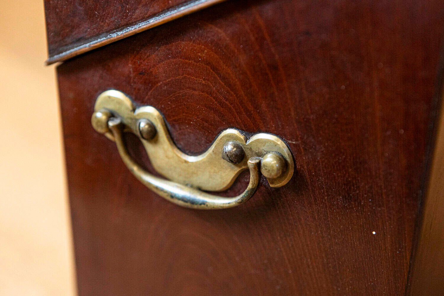 English George III Period Early 18th Century Walnut Box with Brass Hardware - JAA