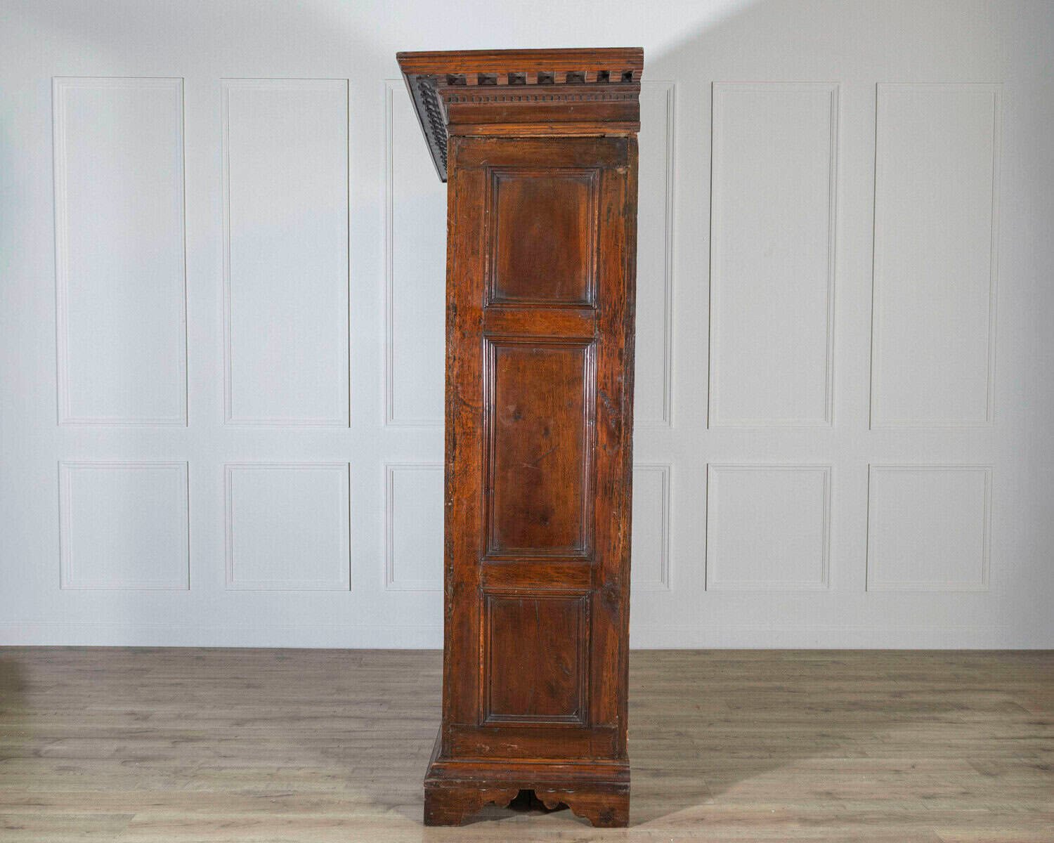 17th-Century Lombard Walnut Wardrobe with Paneled Doors — Brescia, Italy - JAA
