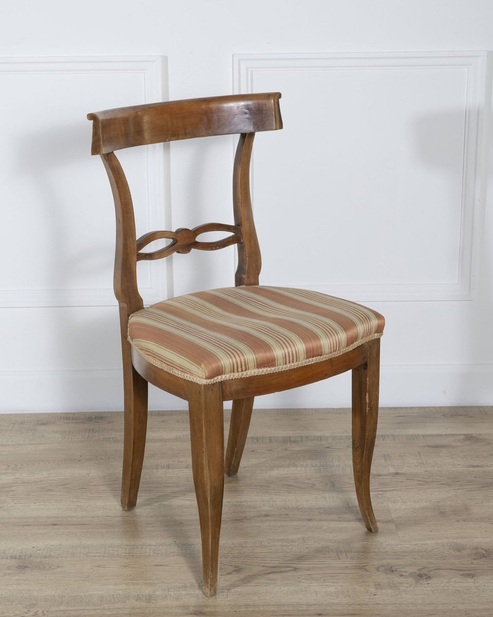 Set of Four Late 18th–Early 19th Century Tuscan Walnut Directoire Chairs - JAA