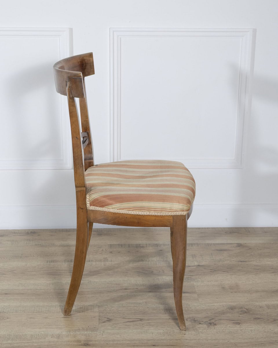 Set of Four Late 18th–Early 19th Century Tuscan Walnut Directoire Chairs - JAA