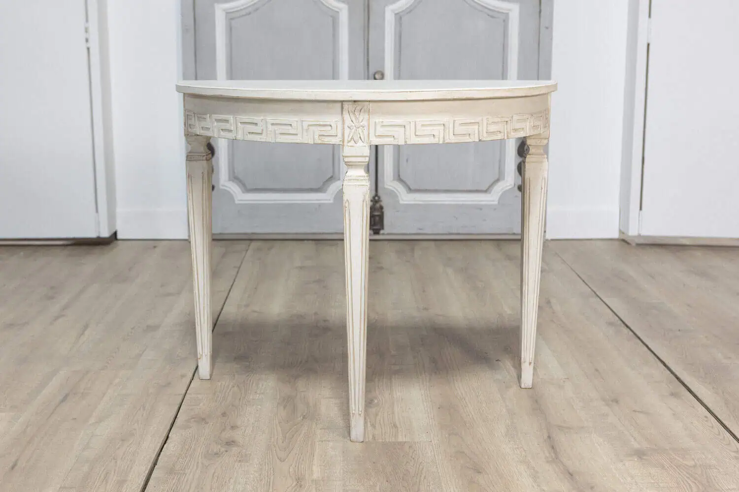 Pair of 19th Century Swedish Demi Lune Consoles - JAA