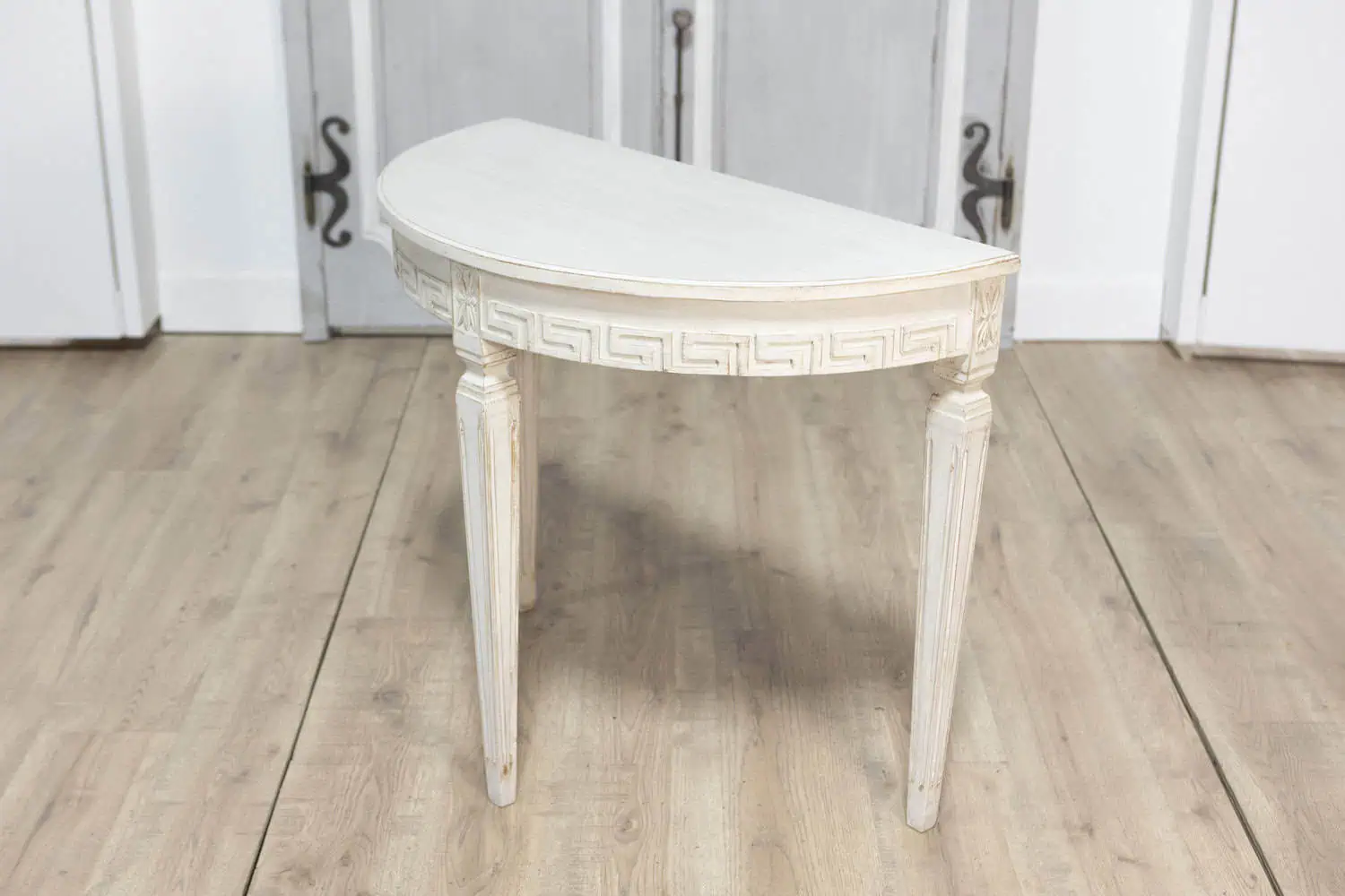 Pair of 19th Century Swedish Demi Lune Consoles - JAA