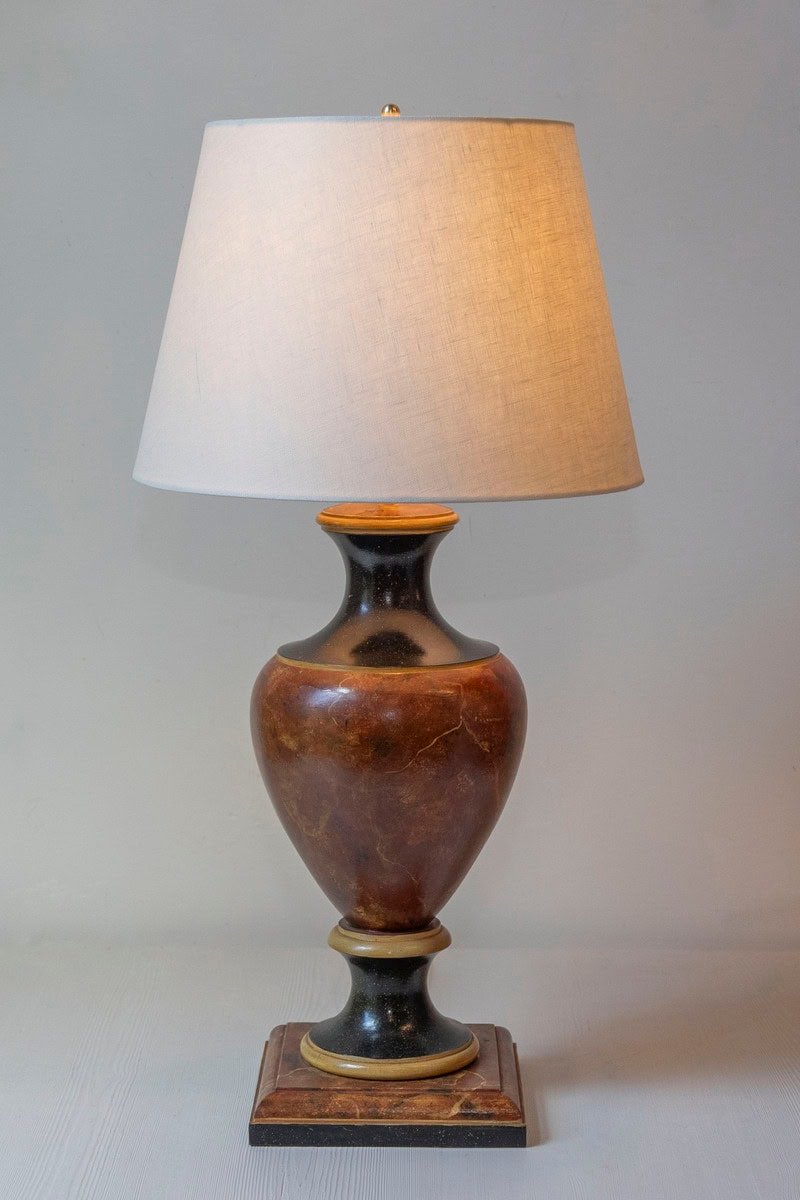 20th Century French Marble Urn Table Lamp with Gold Accents - JAA