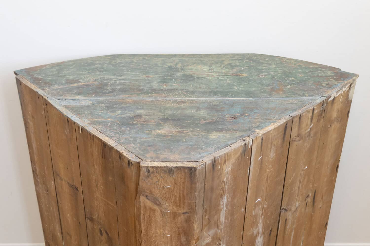 Swedish Gustavian Period 1790s Blue Painted Wall Hanging Corner Cabinet - JAA