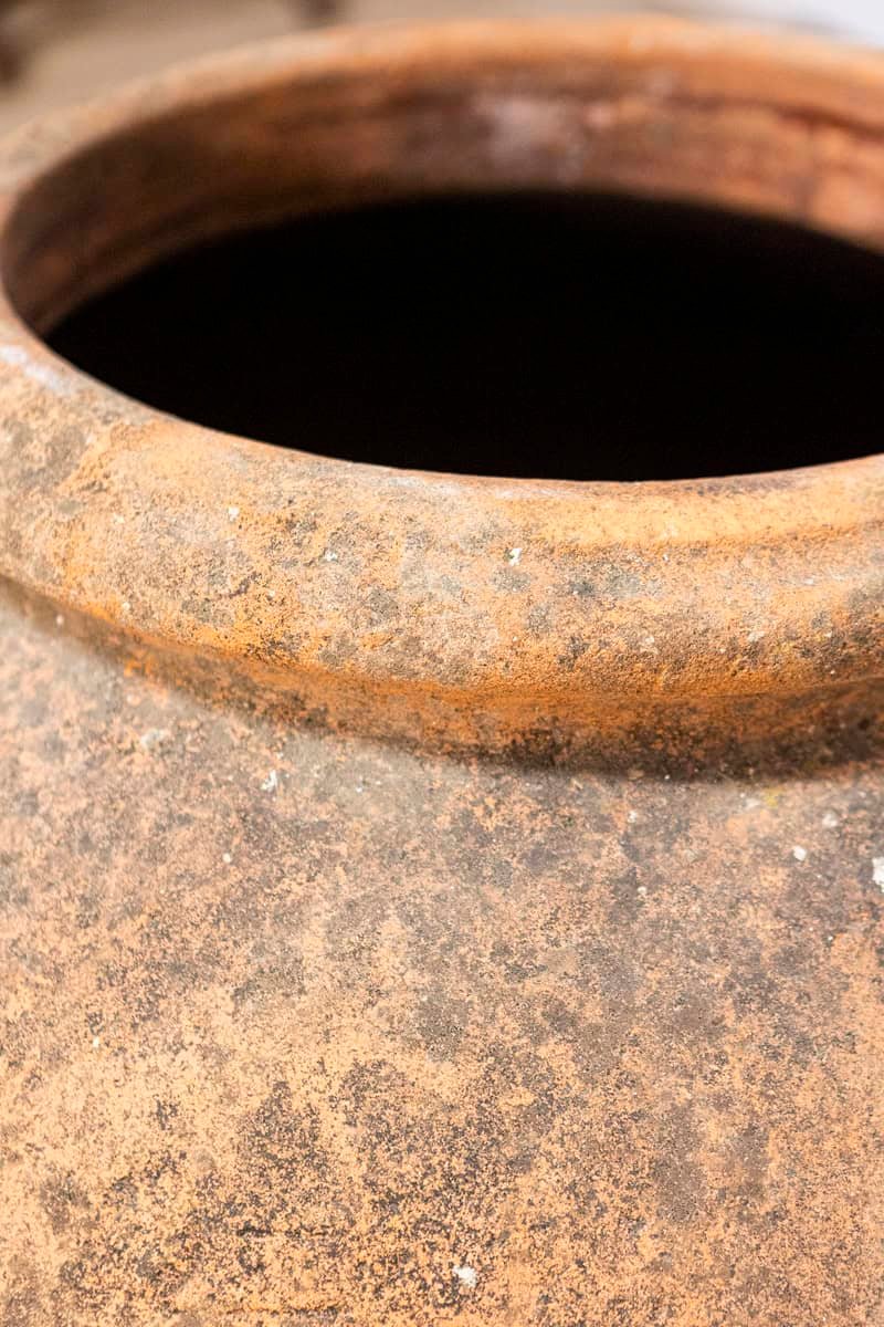 Italian 19th Century Terracotta Planter with Crosshatched Motifs and Patina - JAA