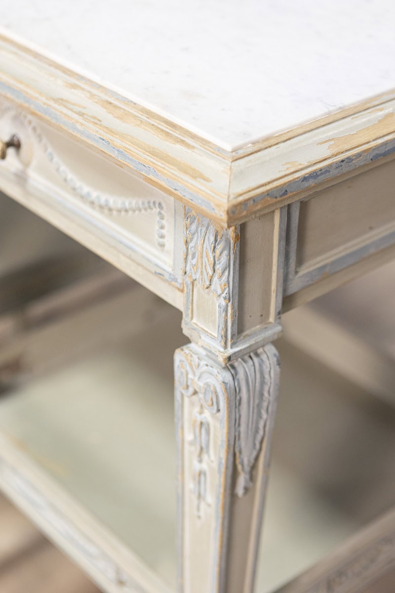 Pair of 19th Century French Marble Top Nightstands - JAA