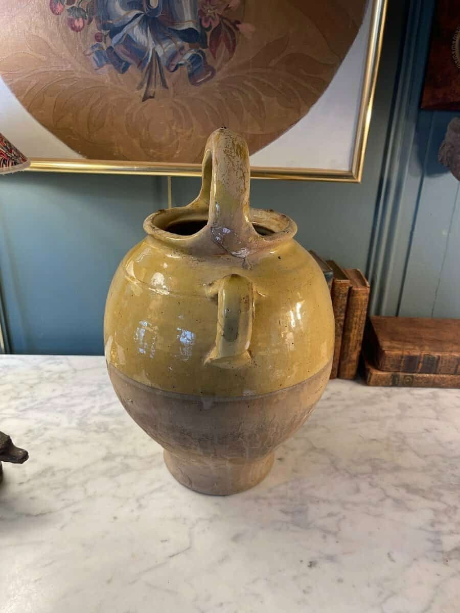 Yellow-Glazed Terracotta Jug, Late 19th–Early 20th Century - JAA