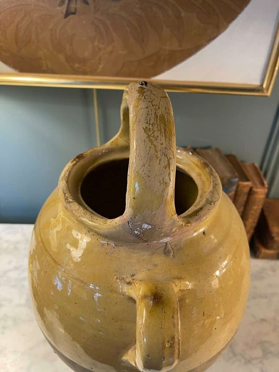 Yellow-Glazed Terracotta Jug, Late 19th–Early 20th Century - JAA