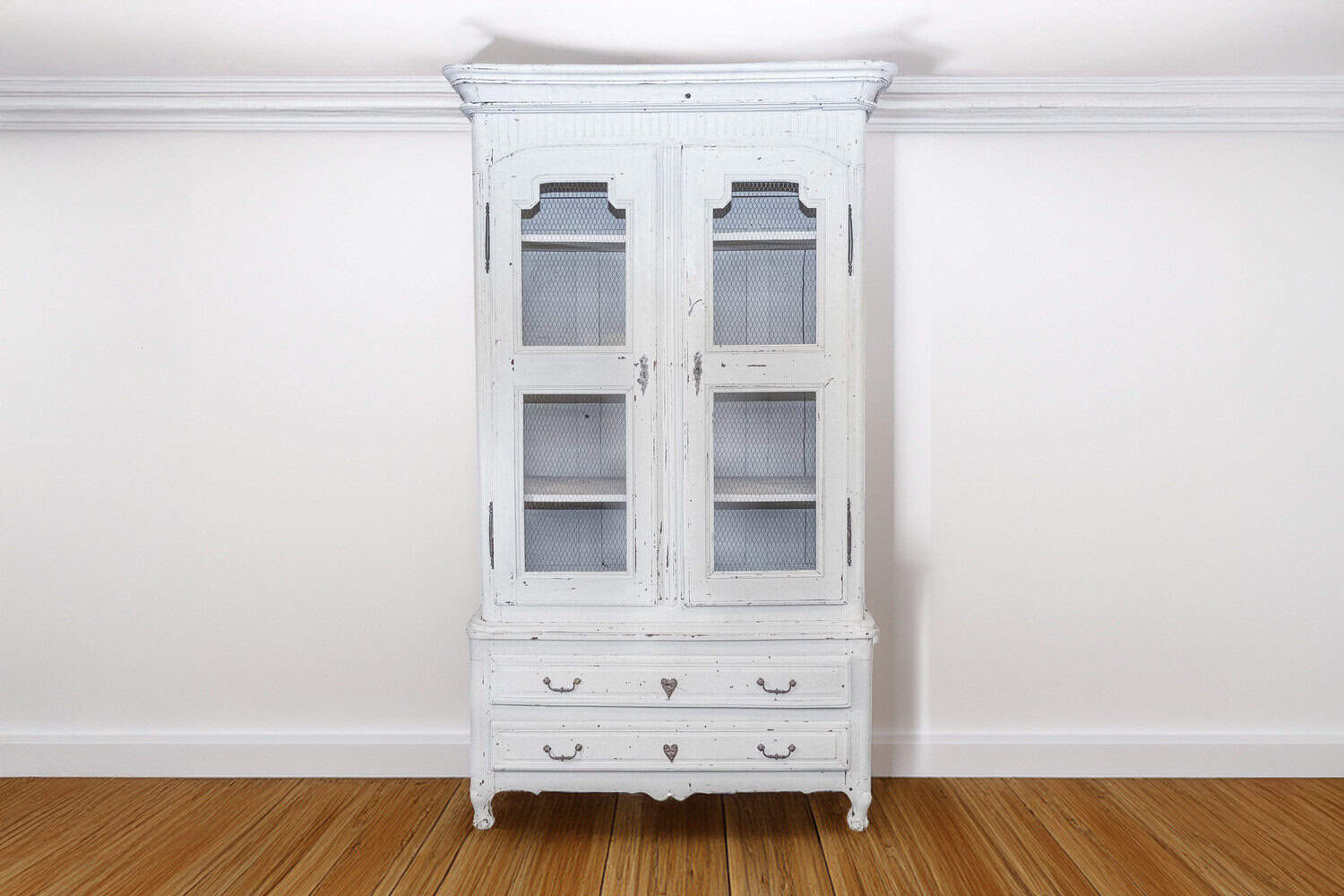 Southwestern French 1760s Louis XV Buffet à Deux-Corps with Chicken Wire Doors - JAA