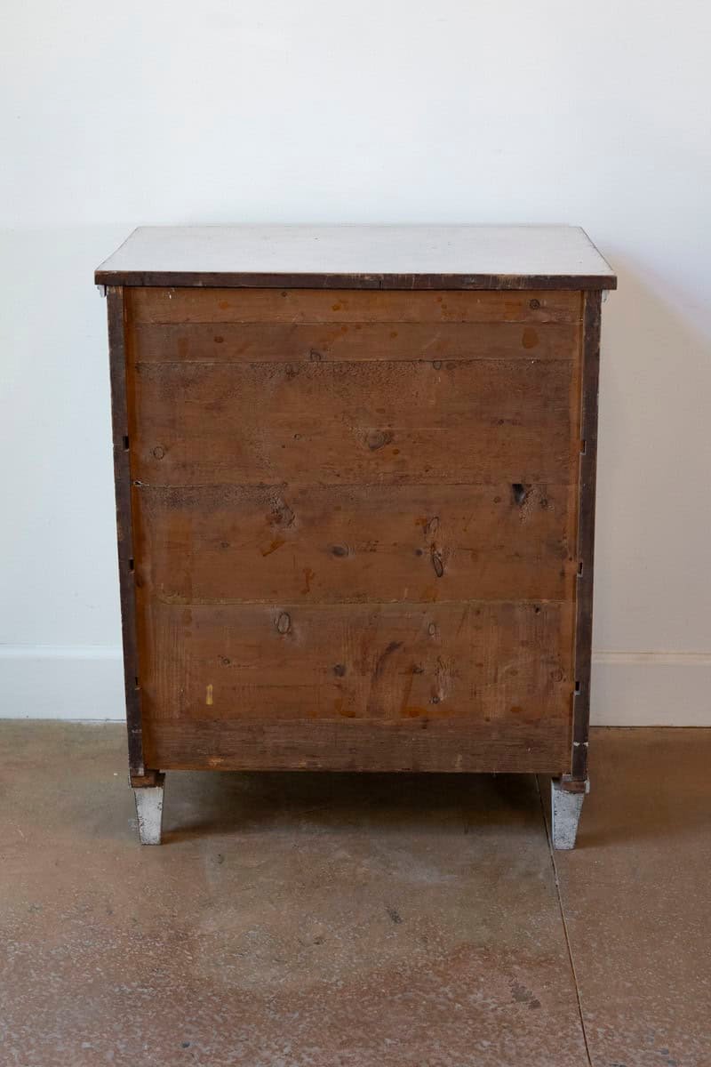 Swedish Gustavian Style 1880s Painted Cabinet with Carved Diamond and Rosettes - JAA