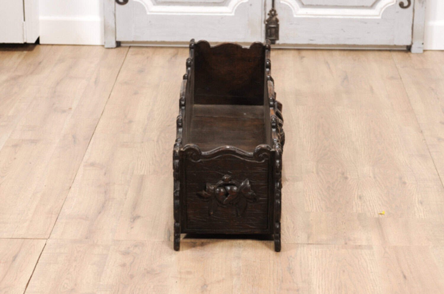 1890s French Oak Planter with Carved Gardening Themed Frieze - JAA