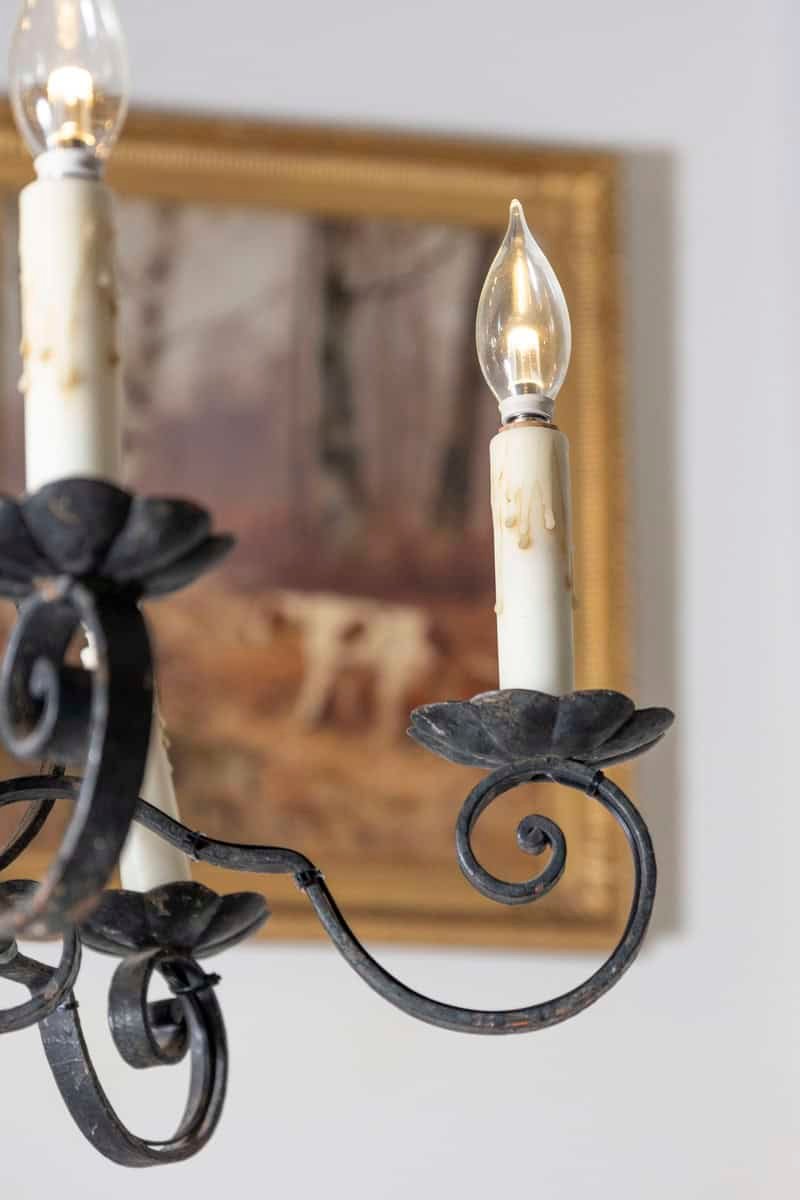 Pair of 20th Century French Wrought Iron Chandeliers - JAA