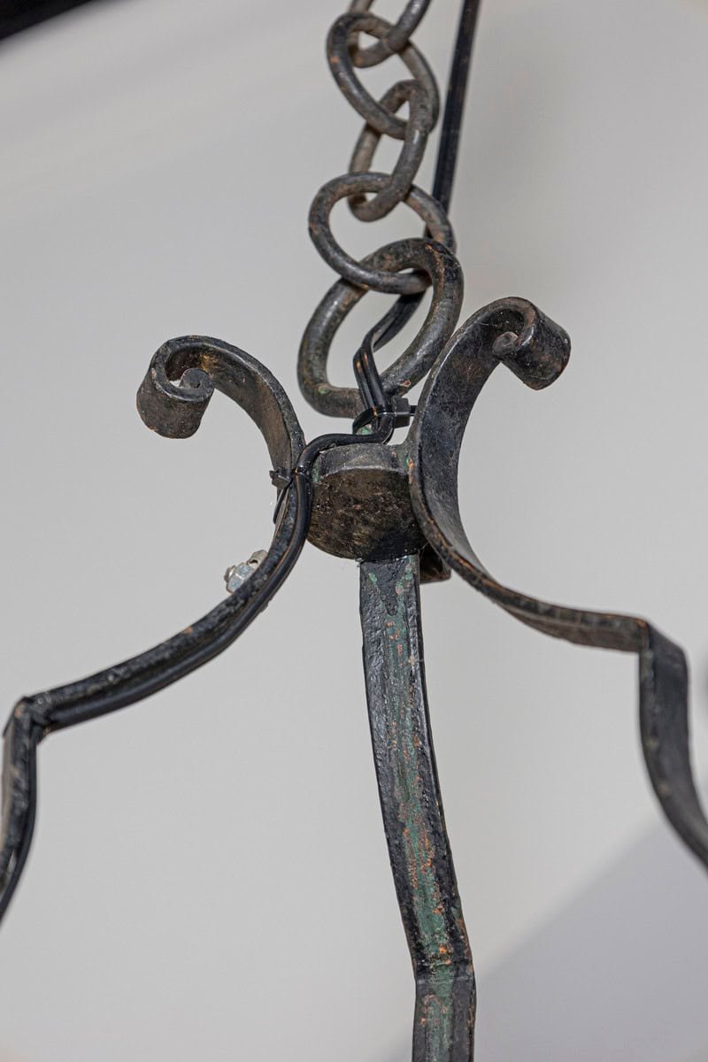 Pair of 20th Century French Wrought Iron Chandeliers - JAA