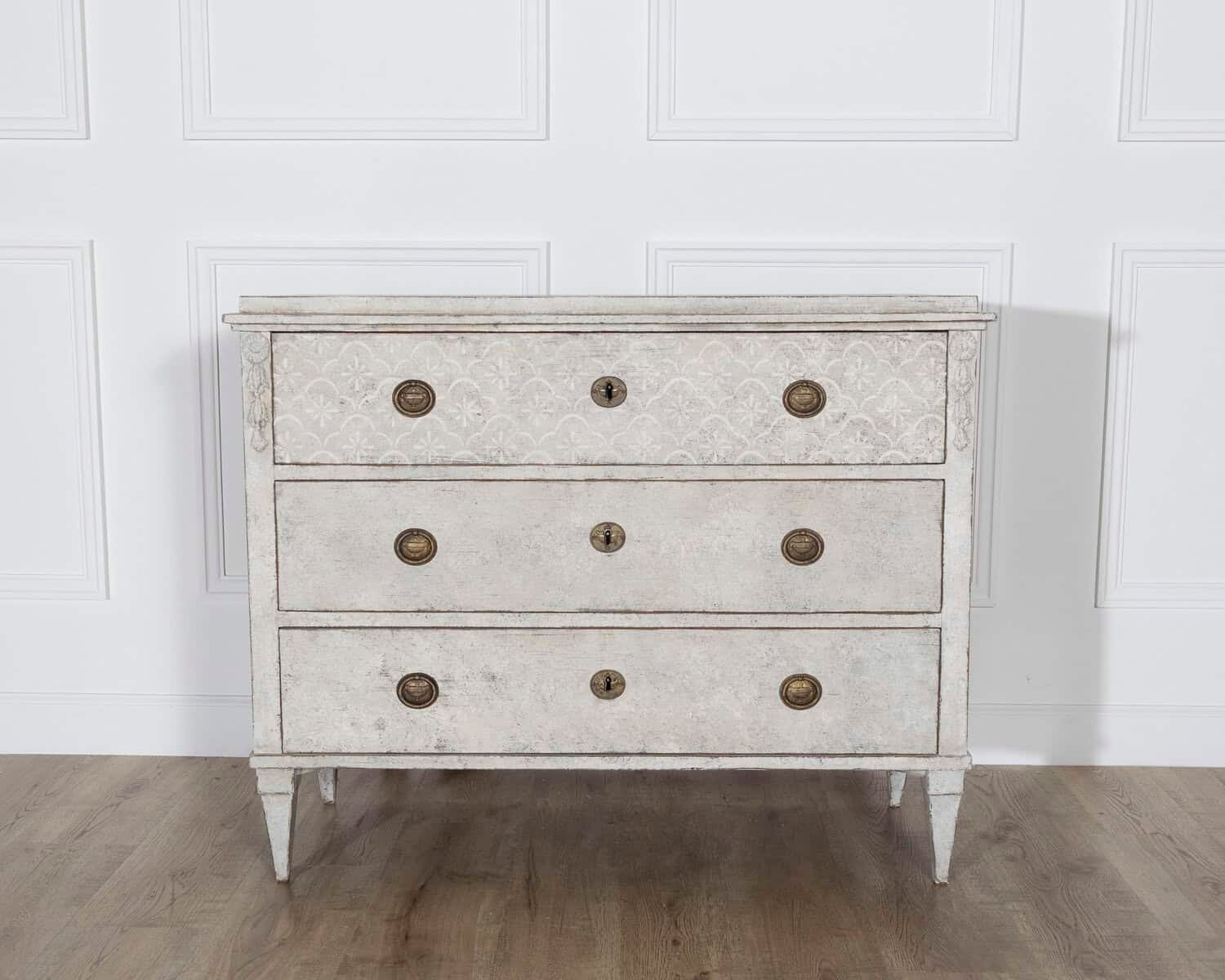Swedish Gustavian Style Painted Chest of Drawers, Circa 1840 - JAA