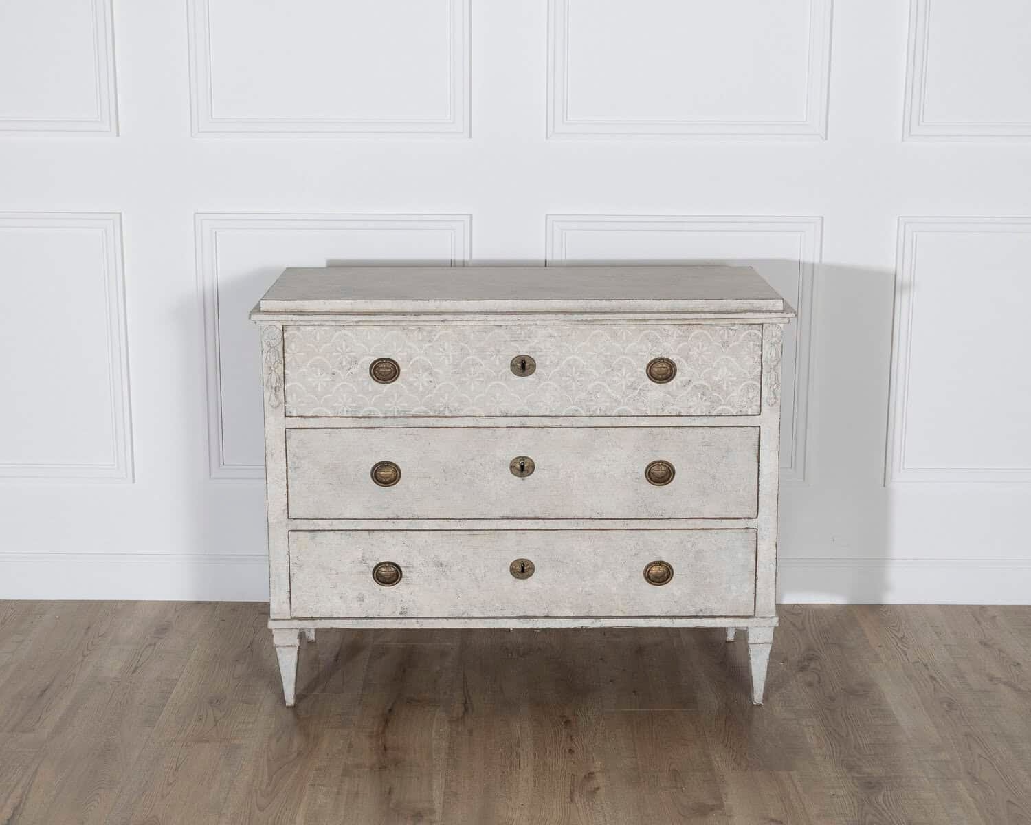 Swedish Gustavian Style Painted Chest of Drawers, Circa 1840 - JAA