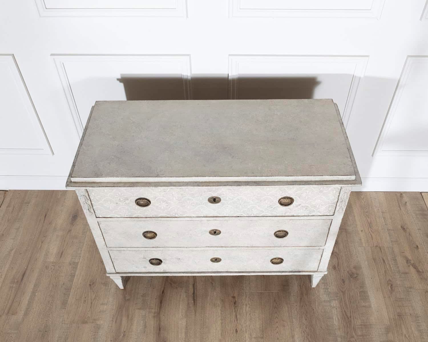Swedish Gustavian Style Painted Chest of Drawers, Circa 1840 - JAA