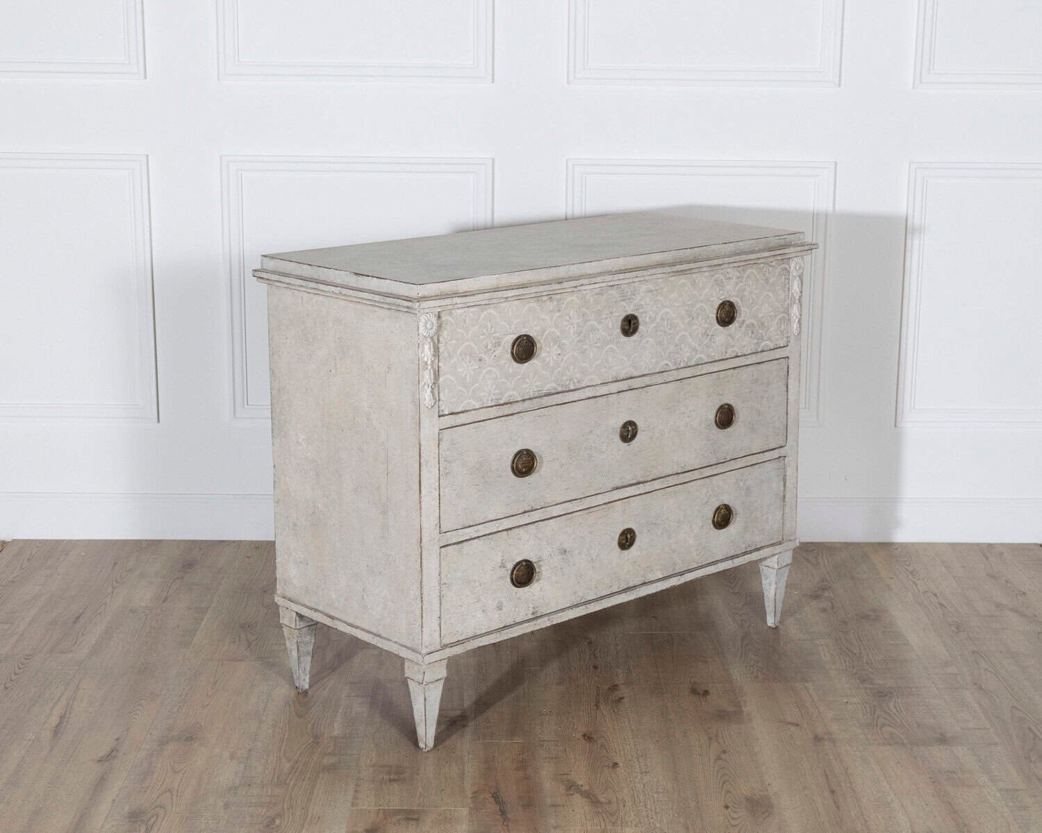 Swedish Gustavian Style Painted Chest of Drawers, Circa 1840 - JAA