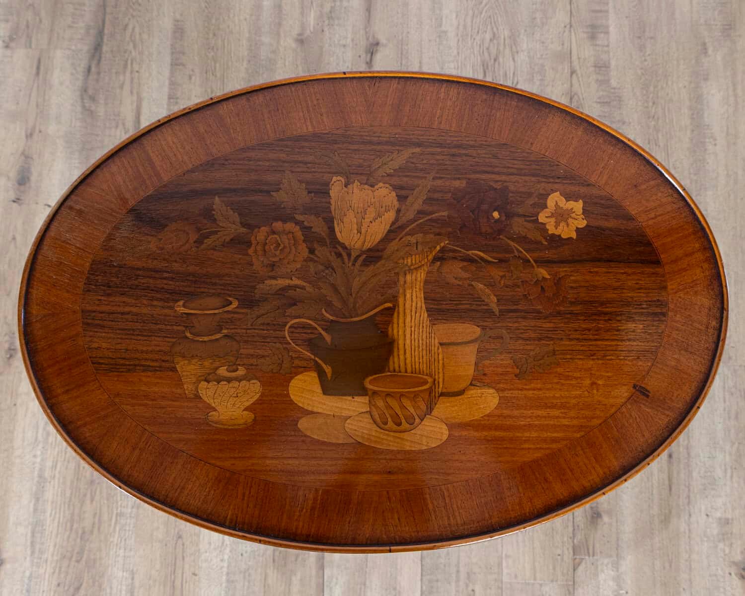 Napoleon III Marquetry Side Table with Floral Inlay, France, Late 19th Century - JAA