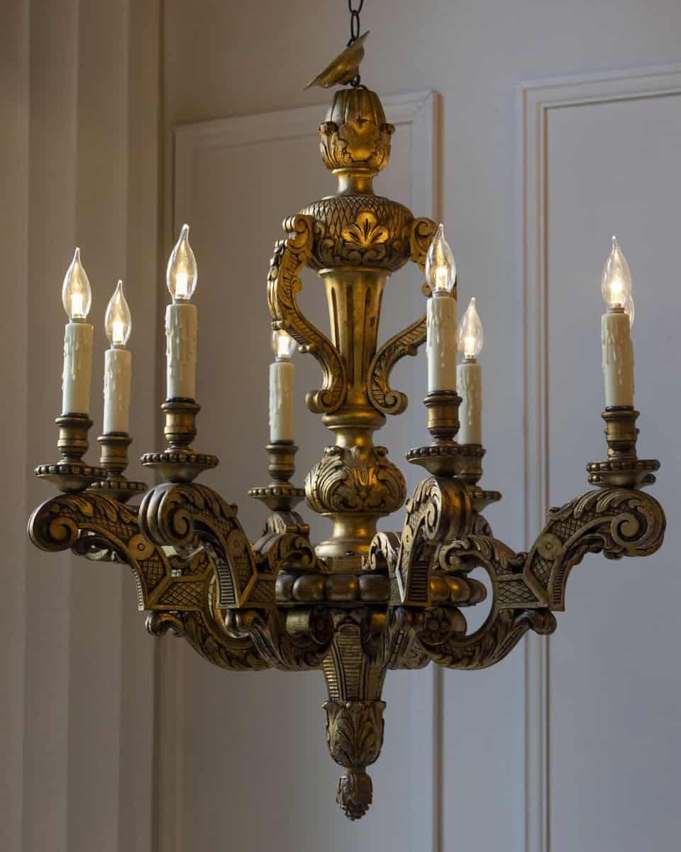 French 20th Century Giltwood Chandelier - JAA