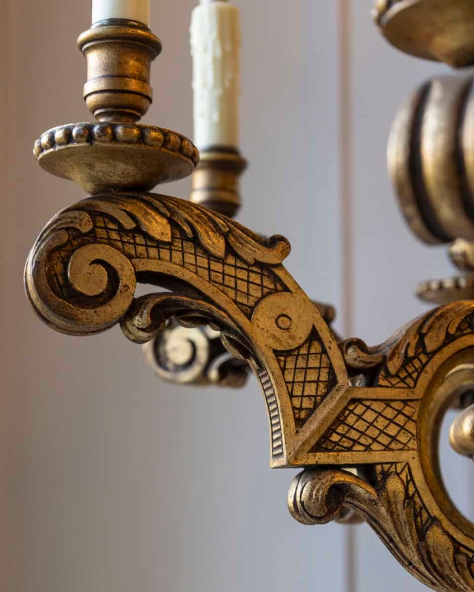 French 20th Century Giltwood Chandelier - JAA