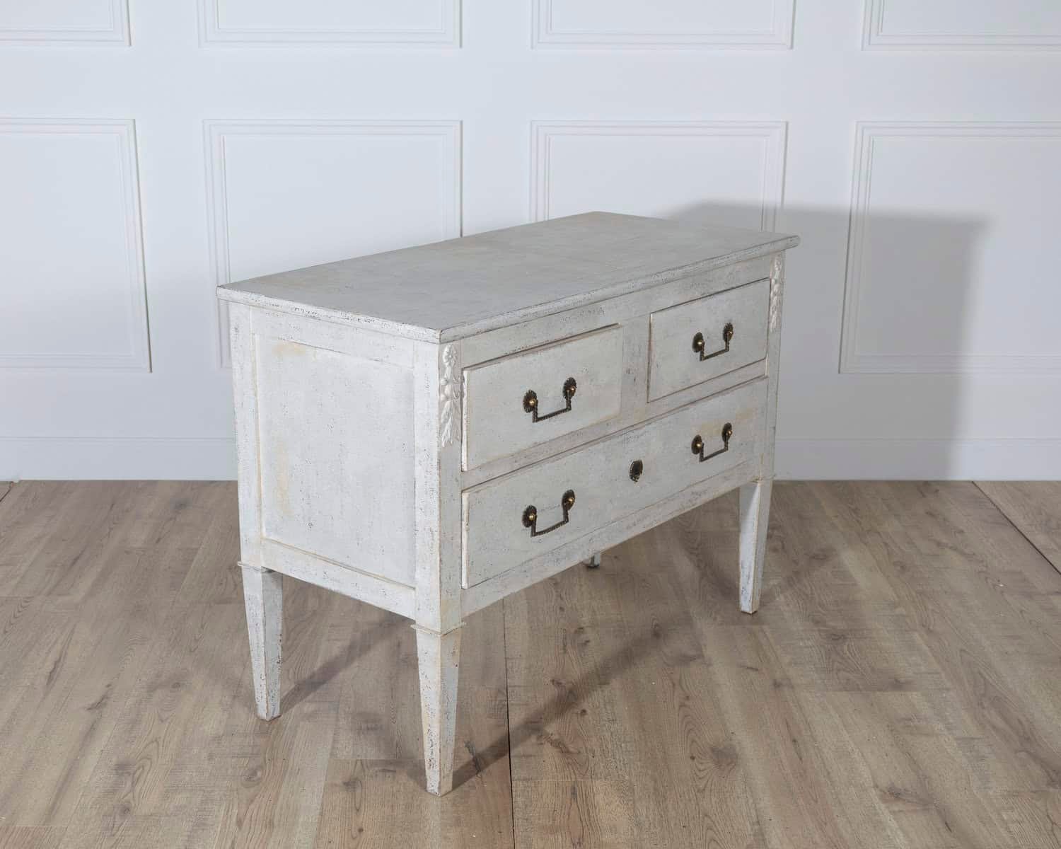 French Painted Chest of Drawers with Brass Pulls, circa 1920 - JAA