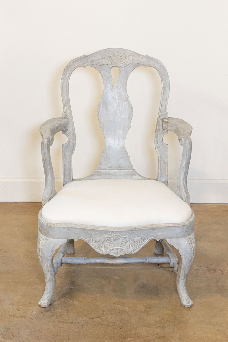 40% OFF at Checkout. Pair of Swedish Rococo Style 1890s Painted Wood Armchairs - JAA