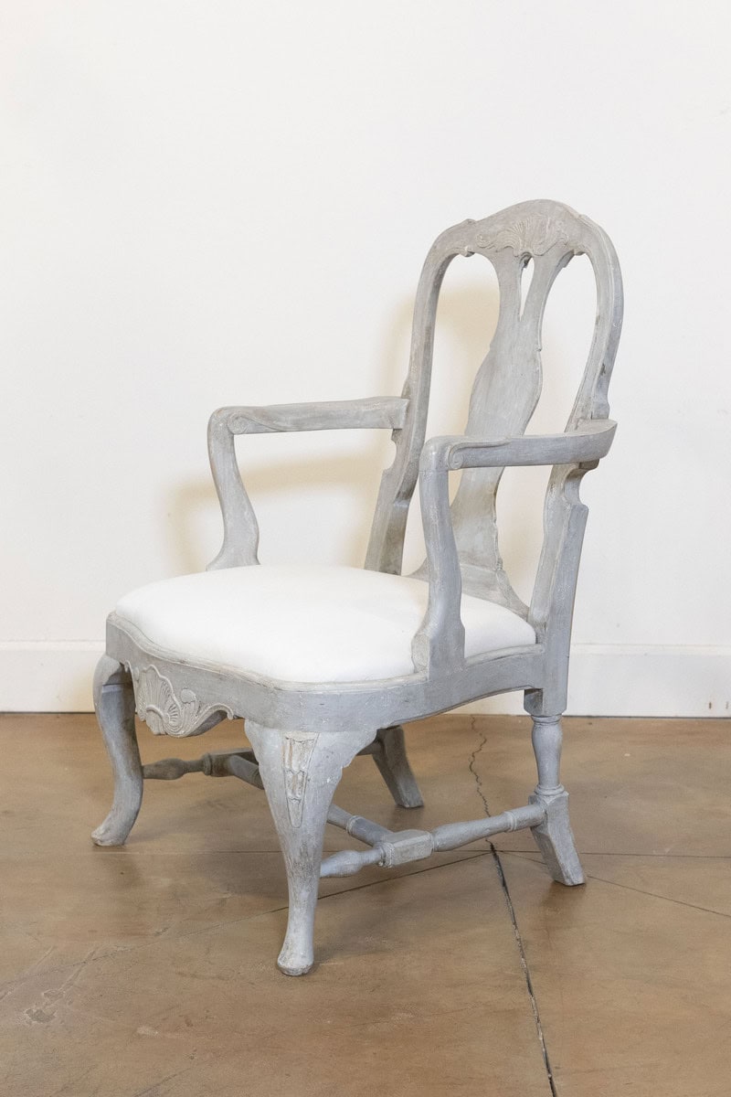40% OFF at Checkout. Pair of Swedish Rococo Style 1890s Painted Wood Armchairs - JAA